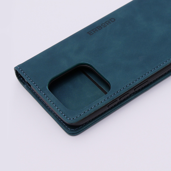 Telefontok a Xiaomi Redmi 12C, ERBORD Vintage, pénztárca patenttal, kék