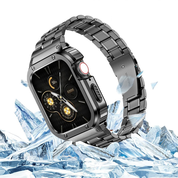 Acél karkötő tokkal Apple Watch 7/8/9 45MM, szürke