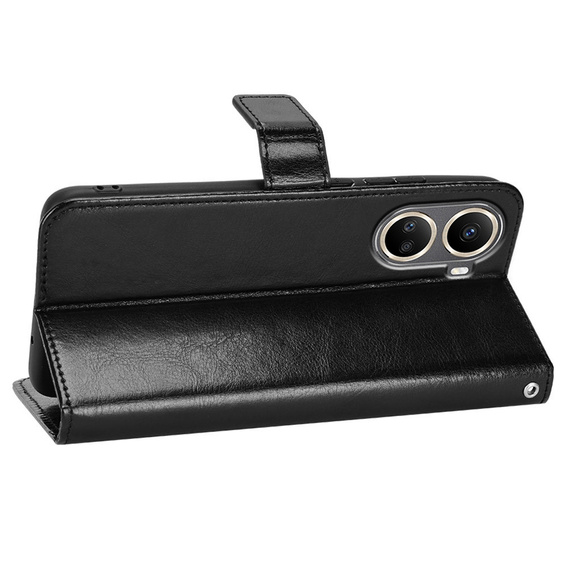 Pattintható tok a Huawei Nova 10 SE, Crazy Horse Wallet, fekete
