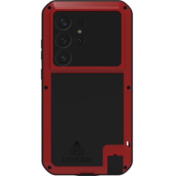 Love Mei Telefontok a Samsung Galaxy S25 Ultra, armored with glass, piros