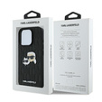 Karl Lagerfeld kemény tok Monogram Karl & Choupette fejcsapos tok iPhone 16 Pro-hoz