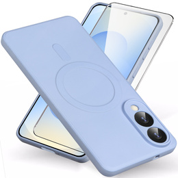 A tok Samsung Galaxy S25 Edge, Silicone Lite, lila + 9H üveg