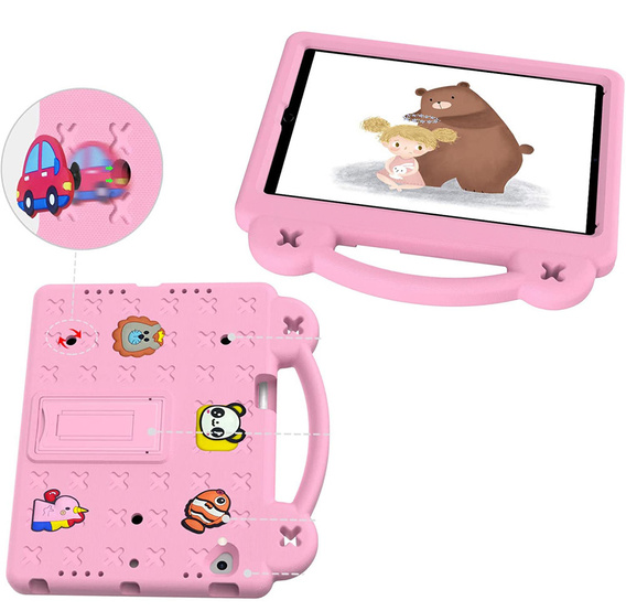 Gyermek tok Lenovo Tab M10 X505F X605F / Tab P10-X705F/L / Huawei T5 10.1, Cute Patterns, állvánnyal, rózsaszín