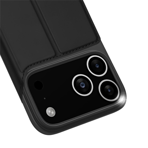 Dux Ducis tok iPhone 17 Pro Max, Skin Pro, pánttal, kártyafoglalattal, fekete