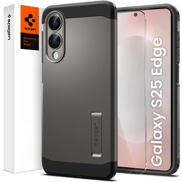 Spigen tok Samsung Galaxy A36 5G készülékhez, Tough Armor Mag Mag MagSafe, fekete + 9H edzett üveg