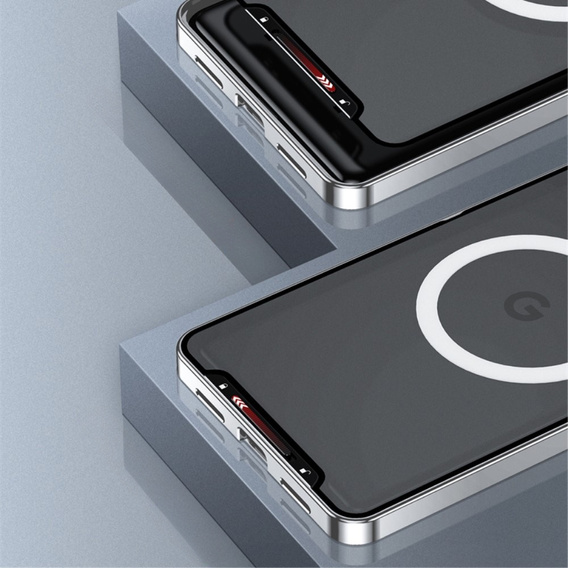 Kameravédő tok Google Pixel 8 Pro, CamShield MagSafe, átlátszó / ezüst