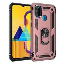 Páncélozott telefontok a Samsung Galaxy M21, Nox Case Ring, rózsaszín rose gold