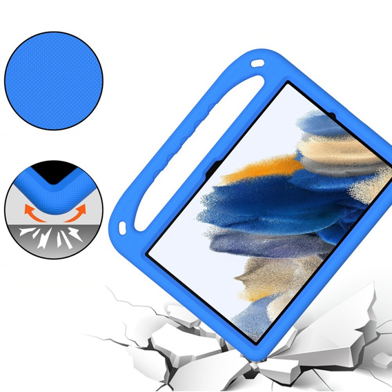 Gyermek tok Samsung Galaxy Tab A9+, Gyermek tok fogantyúval, kék