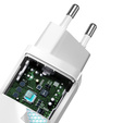 Baseus GaN2 Lite 65 W USB-C + USB-A hálózati töltő, fehér (EU)