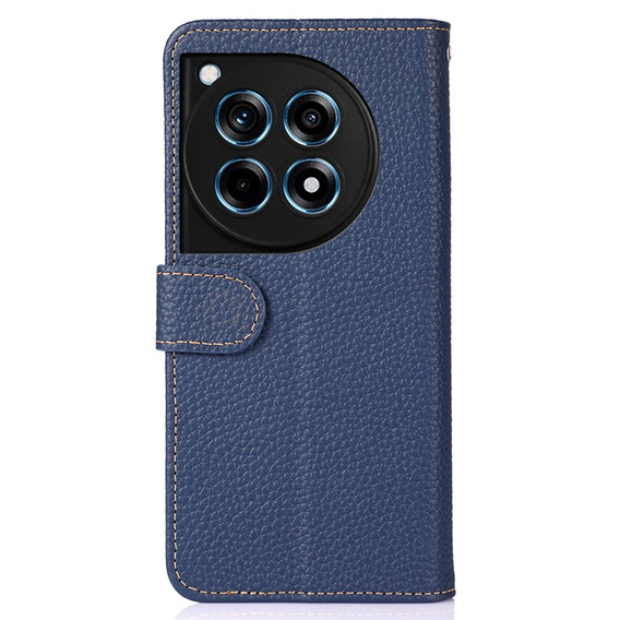 KHAZNEH RFID tok OnePlus 12R, Litchi textúra, kék