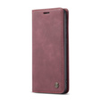 CASEME tok Samsung Galaxy S21 FE, Leather Wallet Case, piros