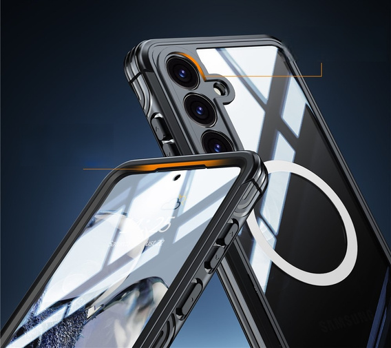 Tok Samsung Galaxy S25 FE-hoz, Shockproof, üveggel, MagSafe-hoz, fekete