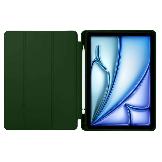 Tok iPad Air 13" 2025/2024 (7/6 gen.), Smartcase tolltartóval, sötétzöld