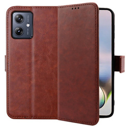 Pattintható tok a Motorola Moto G54 5G, Crazy Horse Wallet, barna
