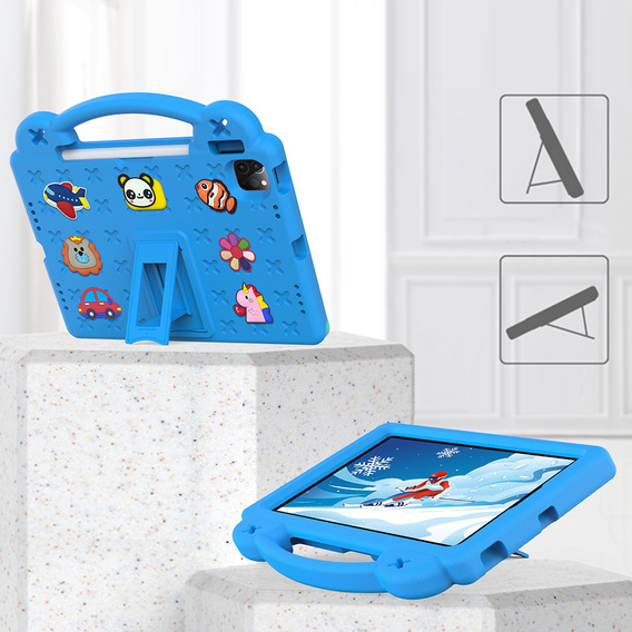Gyermek tok iPad Air 10.9" 2022/2020 (5/4 gen.) / Pro 11" 2022/2021/2020 (4/3/2 gen.), Cute Patterns, állvánnyal, kék