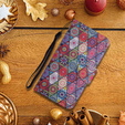 Pattintható tok a Xiaomi Redmi 13C / Poco C65, Wallet, Kaleidoscope, többszínű