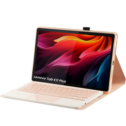 Bluetooth billentyűzet tok touchpaddal Lenovo Tab K11 Plus-hoz - rózsaszín