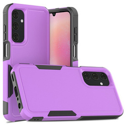 Páncélozott tok Samsung Galaxy A25 készülékhez, kétrétegű, lila + 9H üveg