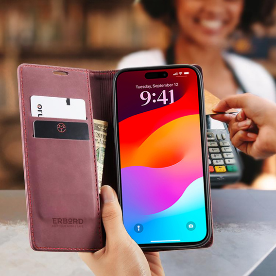ERBORD Vintage pénztárca tok iPhone 17 Pro Max készülékhez