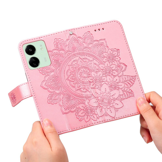 Pattintható tok a Xiaomi Redmi 13C / Poco C65, Mandala Flower, rózsaszín