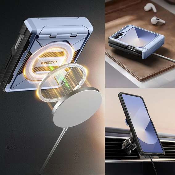 Tongate MECH tok MagSafe-val Samsung Galaxy Z Flip7 FE / Z Flip6, kék