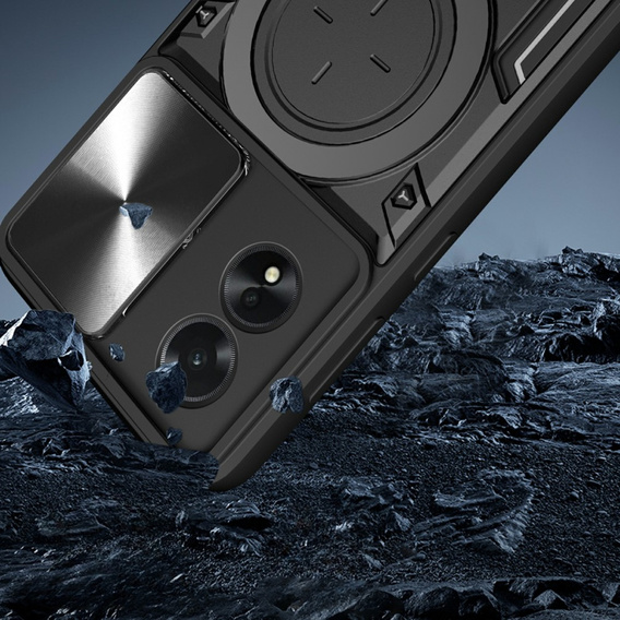 Páncélozott tok Oppo A18 4G / A38 4G, CamShield Slide, fekete