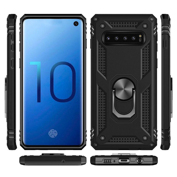 Páncélozott telefontok a Samsung Galaxy S10, Nox Case Ring, fekete