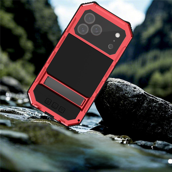 R-JUST páncélozott tok állvánnyal iPhone 17 Pro Max készülékhez