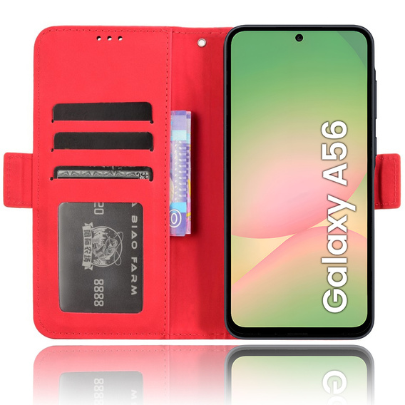 Pattintható tok a Samsung Galaxy A56, Card Slot, piros