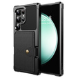 Tok Samsung Galaxy S25 Ultra, Card Holder Kickstand, fekete