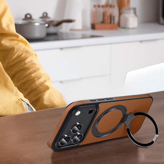 Bőr tok MagSafe állvánnyal iPhone 17 Pro Max készülékhez