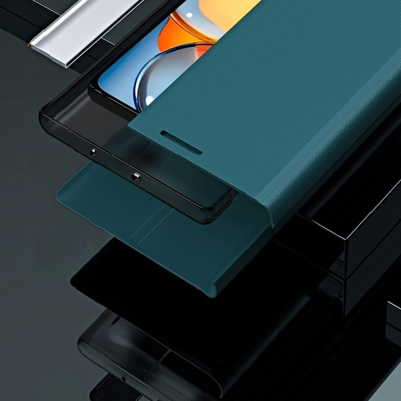 Pattintható tok a Xiaomi Redmi 13C / Poco C65, Side Magnetic, zöld