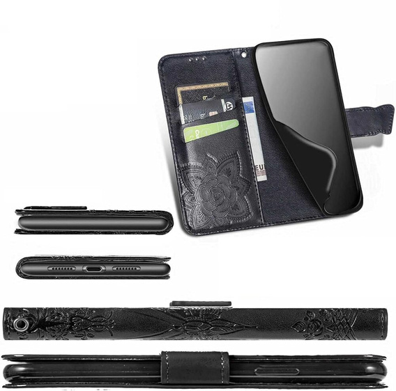 Pattintható tok a Realme Note 50, Butterfly, fekete