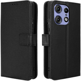 Pattintható tok a Motorola Edge 50 Pro, Wallet Smart Magnet, fekete