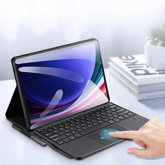 Tok + billentyűzet Samsung Galaxy Tab S9 Ultra, Dux Ducis TouchPad Leather Pen Slot, fekete