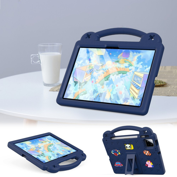 Gyermek tok Xiaomi Pad 7 / 7 Pro, Cute Patterns, állvánnyal, sötétkék