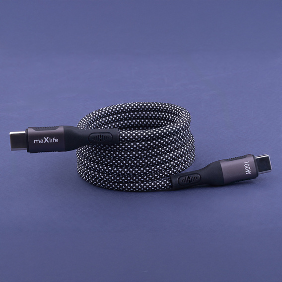 Mágneses USB-C–USB-C kábel, 100 W, 1,0 m, USB-C csatlakozóval rendelkező eszközökhöz