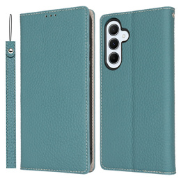 Pattintható tok a Samsung Galaxy S25, Litchi Skin Grain, kék