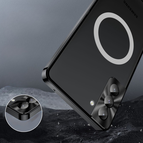 Kameravédő tok Samsung Galaxy S21+ Plus, CamShield MagSafe, átlátszó / fekete