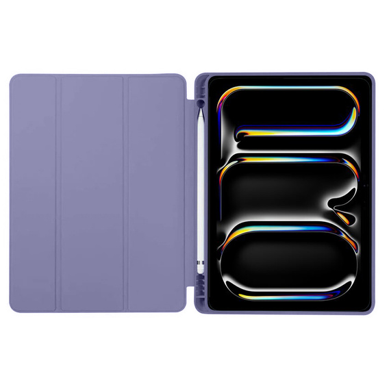 Tok Apple iPad Pro 13" 7 gen. 2024 (A2925, Smartcase tolltartóval, lila