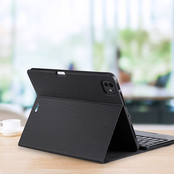 Tok + billentyűzet Apple iPad Pro 11" 5 gen. 2024, Dux Ducis TouchPad Leather Pen Slot, fekete