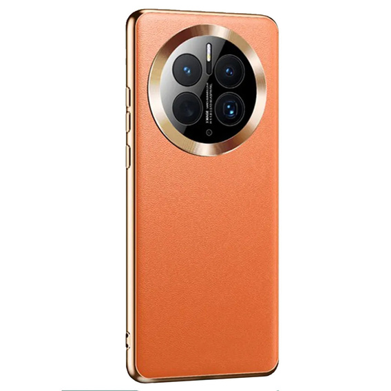Bőr tok Huawei Mate 50 Pro, leather hybrid, narancssárga