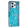 Pattintható tok a Xiaomi Redmi 12 4G, Wallet, Sakura, kék