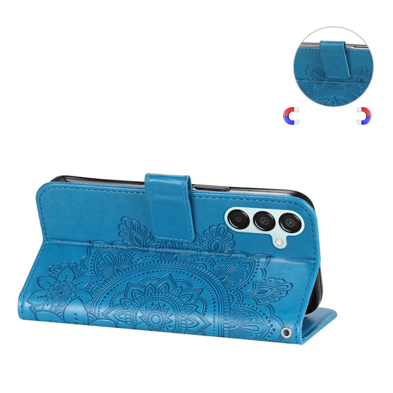 Pattintható tok a Samsung Galaxy M15 5G, Mandala, kék