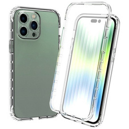 Tok iPhone 14 Pro készülékhez, Shockproof, fóliával, átlátszó