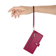 Pattintható tok a Samsung Galaxy S25, Wallet Zipper Pocket, piros