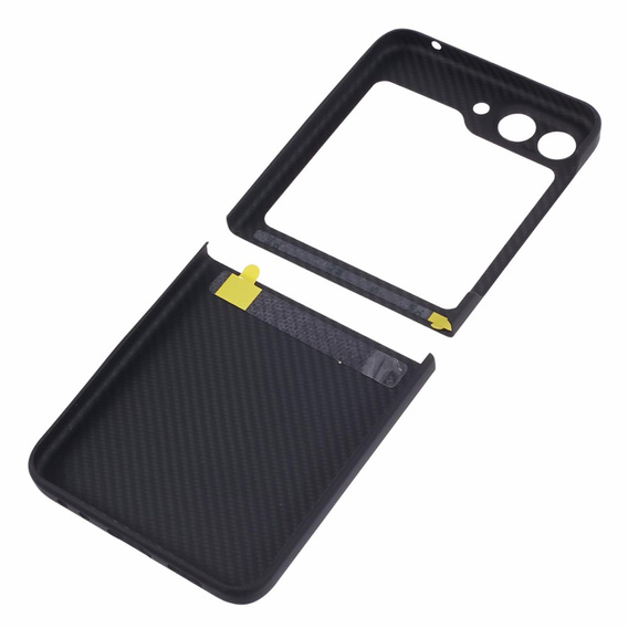 Tok Samsung Galaxy Z Flip5 5G, Aramid Fiber Cover, fekete