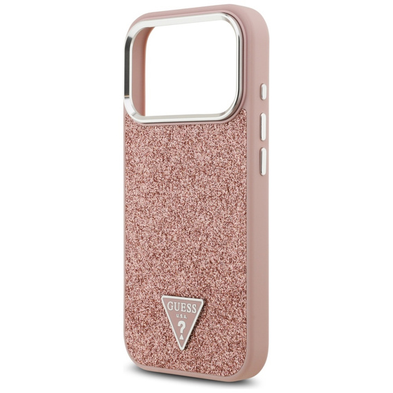 GUESS Glitter Triangle Logo MagSafe tok iPhone 17 Pro Max készülékhez