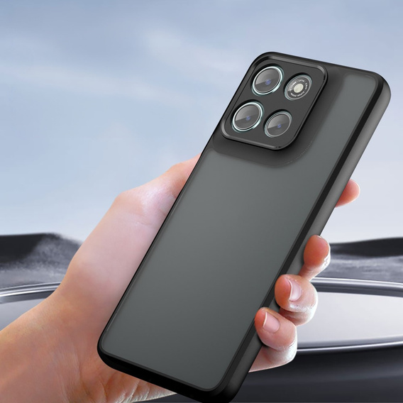 Tok Xiaomi Redmi 15 5G / 4G, kameravédelemmel, átlátszó, fekete oldallapokkal