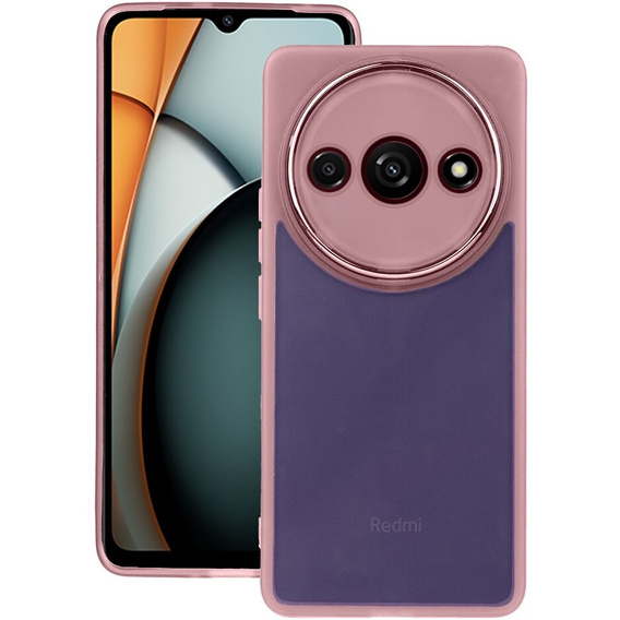 Szilikon tok Xiaomi Redmi A3, kamera védelemmel, átlátszó / rózsaszín